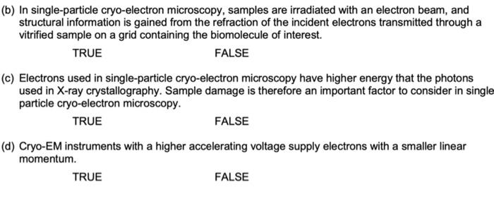 Solved (b) In Single-particle Cryo-electron Microscopy, | Chegg.com