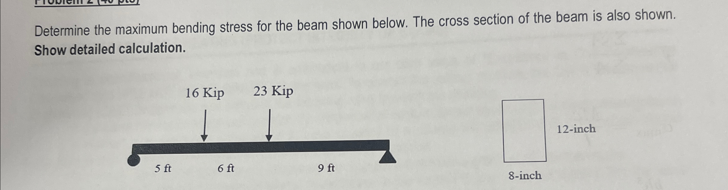 Solved Determine the maximum bending stress for the beam | Chegg.com