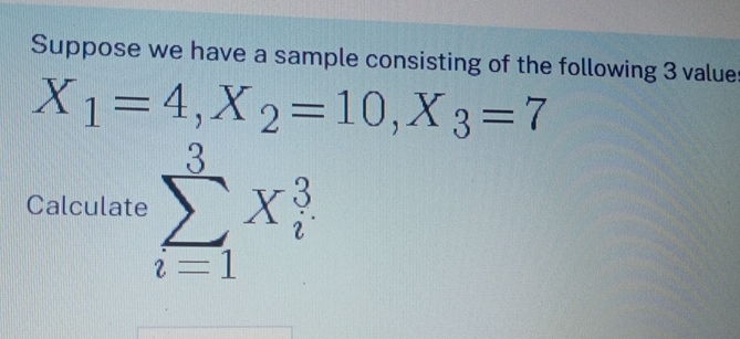 Solved Suppose we have a sample consisting of the following | Chegg.com