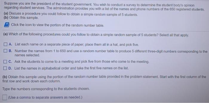 Solved Suppose you are the president of the student | Chegg.com