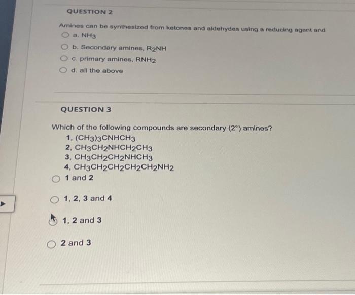 Solved Amines Can Be Synthesized From Ketones And Aldehydes