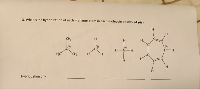 Solved Q. What is the hybridization of each + charge atom in | Chegg.com