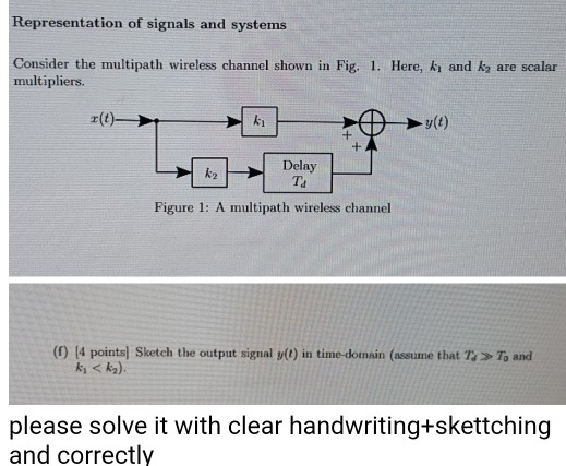 Solved Representation of signals and systems Consider the | Chegg.com