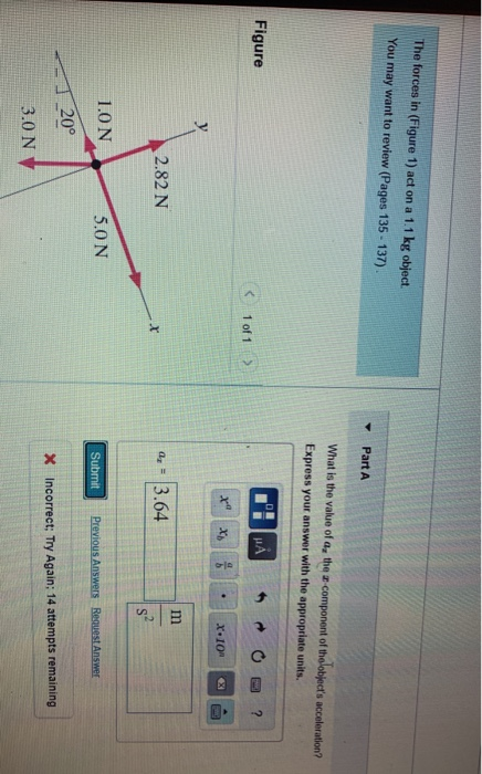 Solved The forces in (Figure 1) act on a 1.1 kg object You | Chegg.com