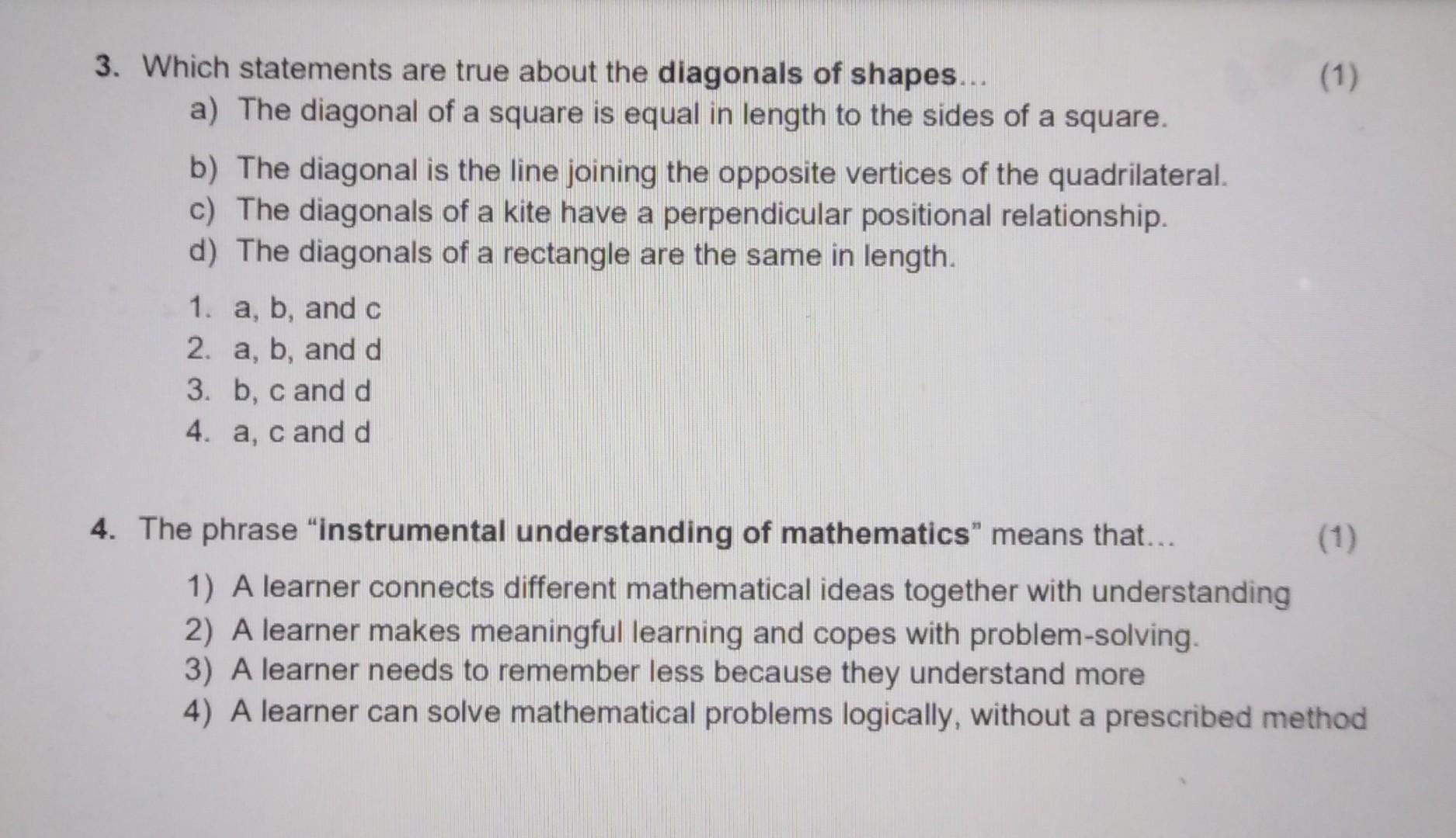 Solved 1. One of the aims of mathematics according to the | Chegg.com