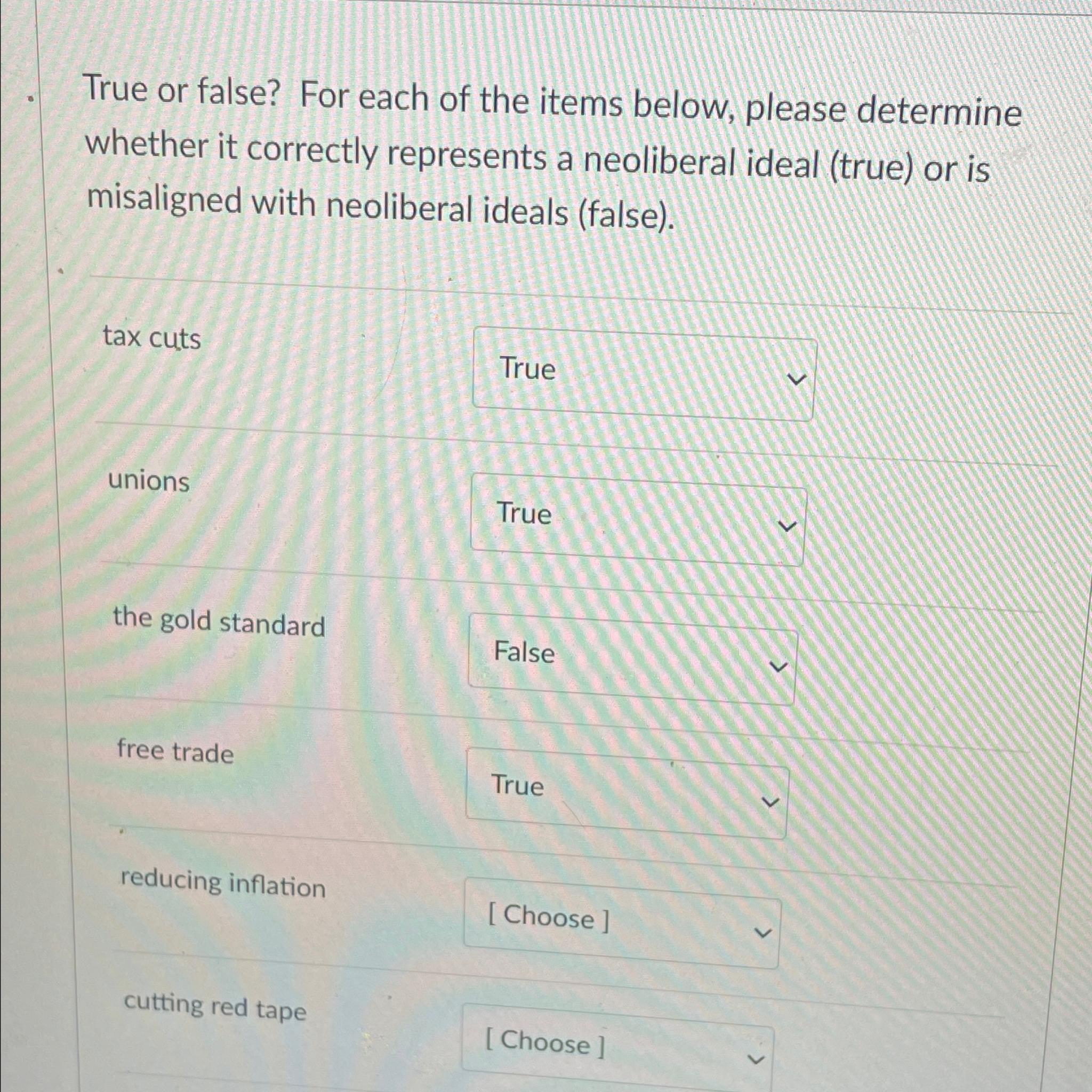 Solved True or false? For each of the items below, please | Chegg.com