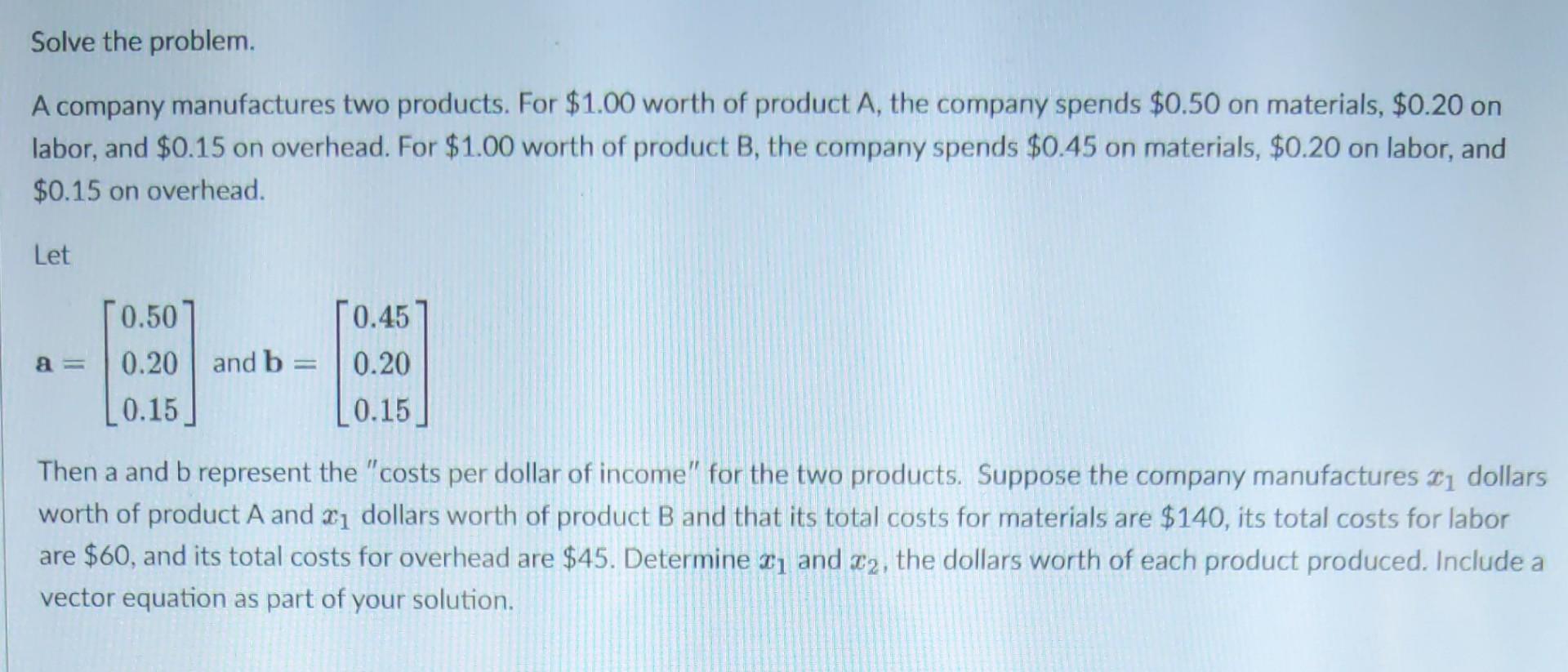 Solved Solve The Problem. A Company Manufactures Two | Chegg.com