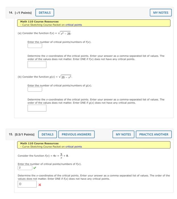 Solved (a) Consider the function f(x)=x2−25. Enter the | Chegg.com