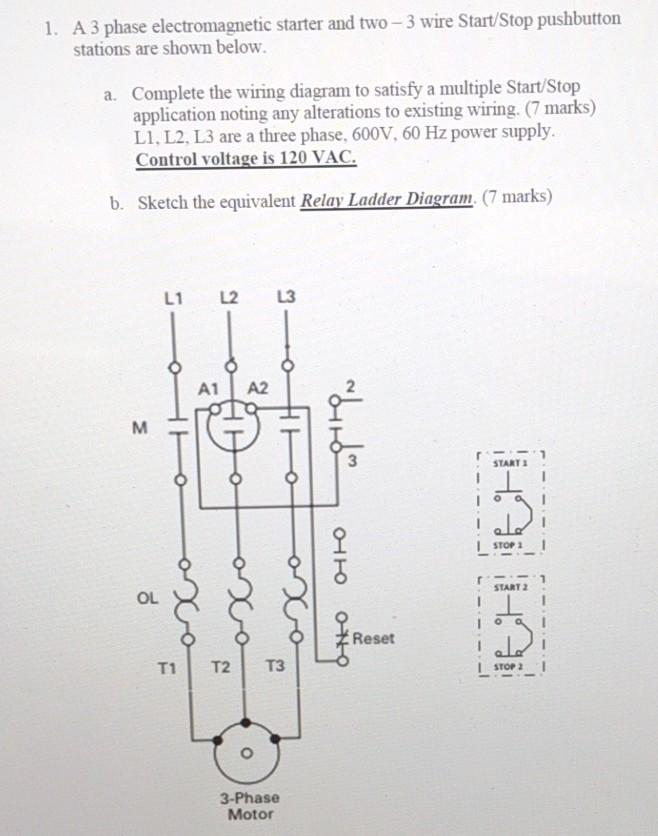 Start Stop 3 Phase Motor Starter Wiring