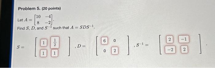 Solved Problem 5. (20 Points) Let \\( | Chegg.com