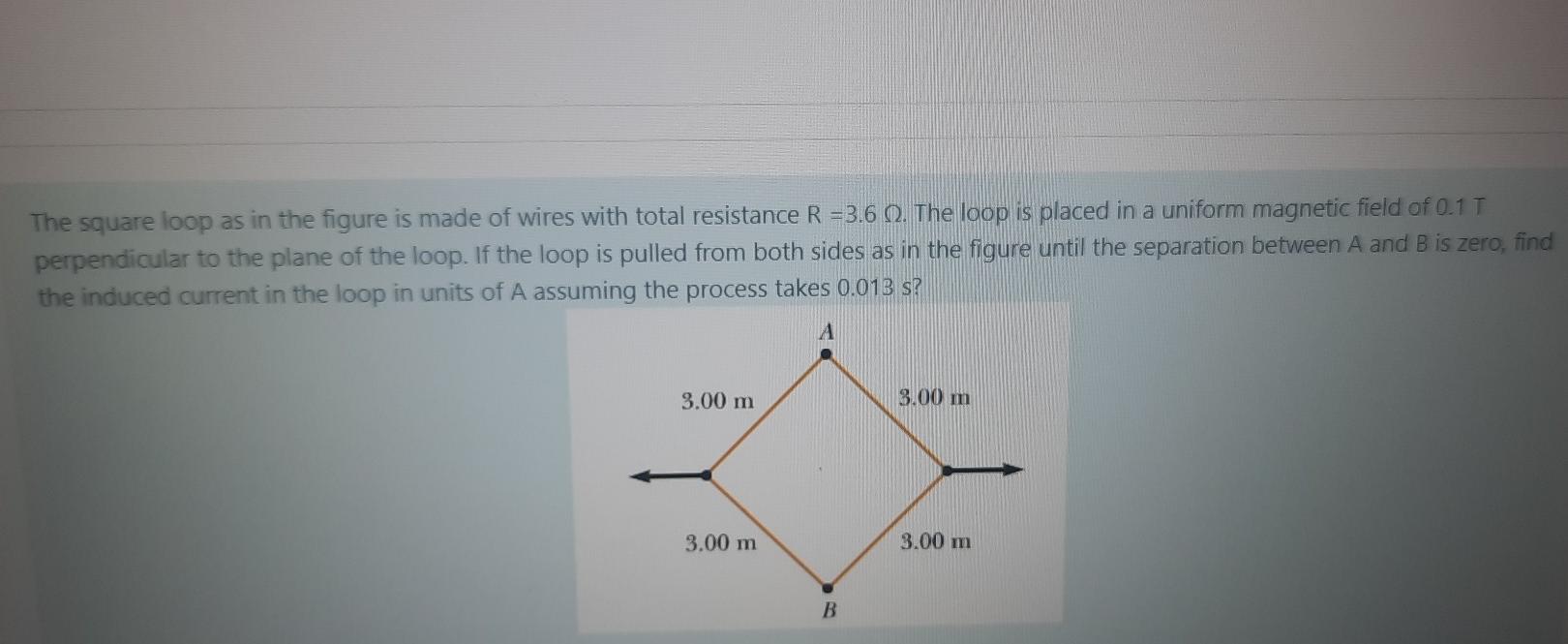 Solved The square loop as in the figure is made of wires | Chegg.com