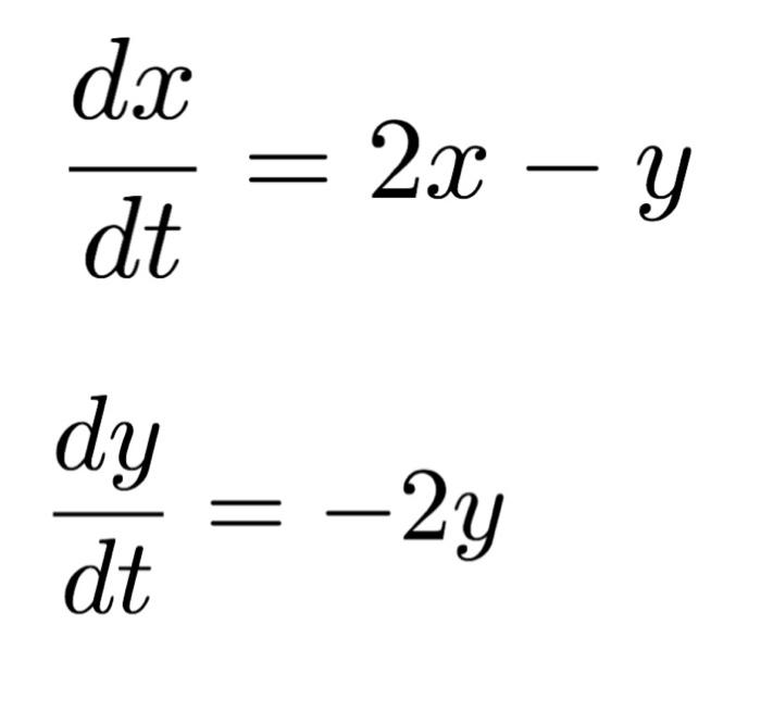 Solved dx - 2c-y dt dy dt = —2g | Chegg.com
