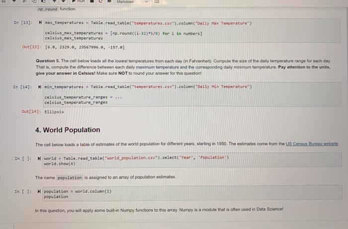 The cumulative sum function np.cunsum outputs an | Chegg.com