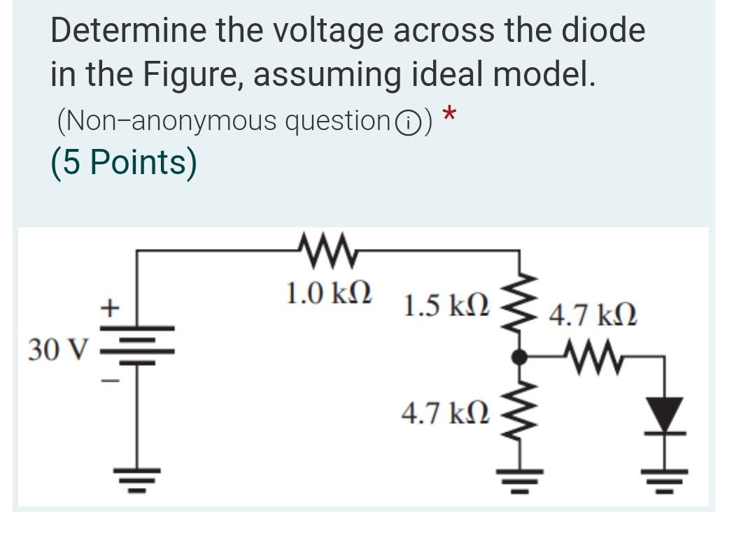 Solved Determine the voltage across the diode in the Figure, | Chegg.com