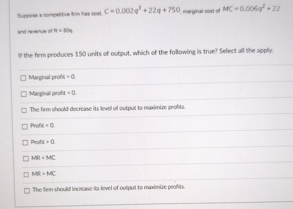 Solved Suppose a competitive firm has cost, | Chegg.com