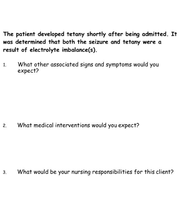A 50 years ols female with renal disease was admitted | Chegg.com