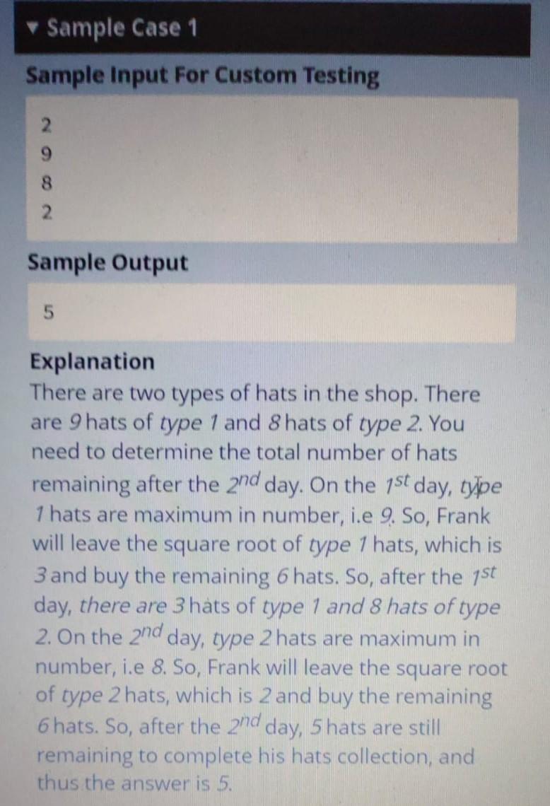 Solved Frank loves to collect different types of hats in | Chegg.com