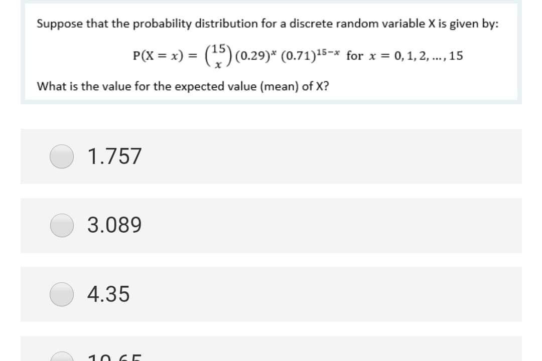 Solved Suppose that the probability distribution for a | Chegg.com