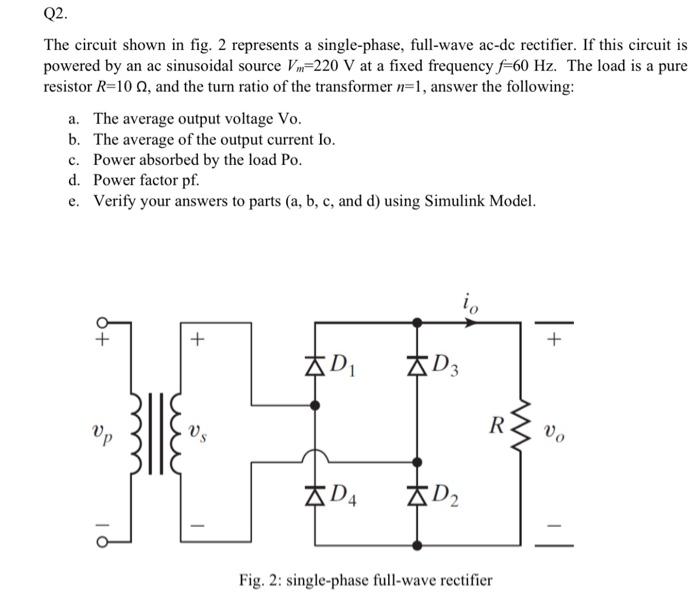 Solved Q2. The circuit shown in fig. 2 represents a | Chegg.com