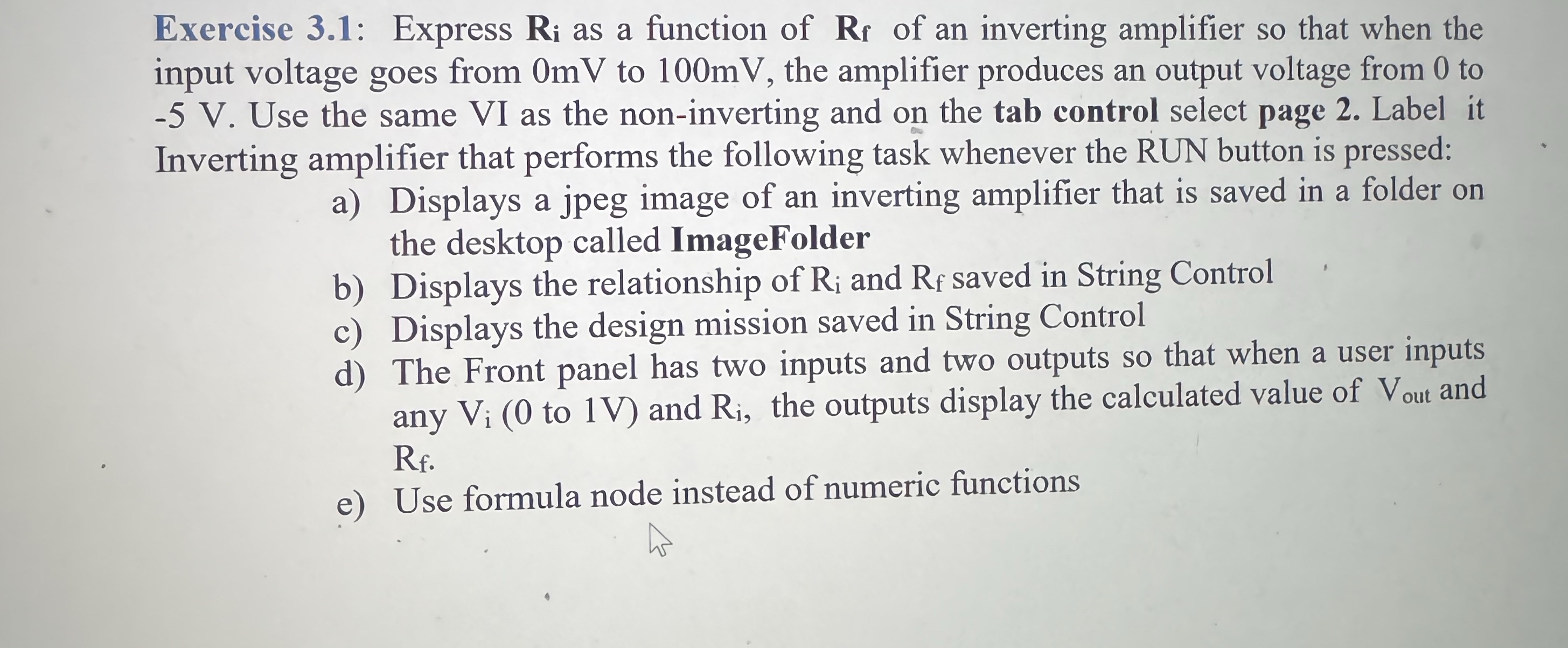 Solved Exercise 3.1: Express Ri ﻿as a function of Rf ﻿of an | Chegg.com