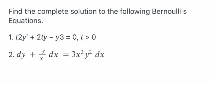 Solved Find The Complete Solution To The Following Chegg