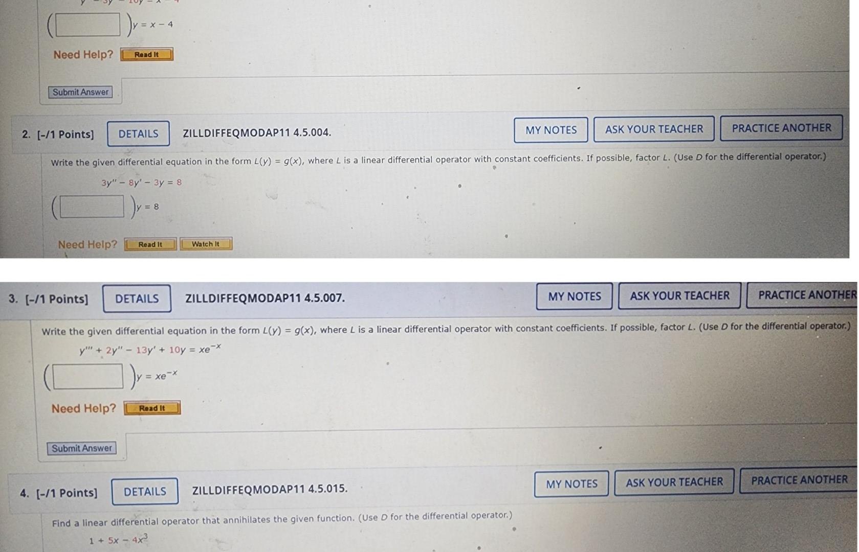 Solved [-/1 Points] ZILLDIFFEQMODAP11 4.5.004. | Chegg.com