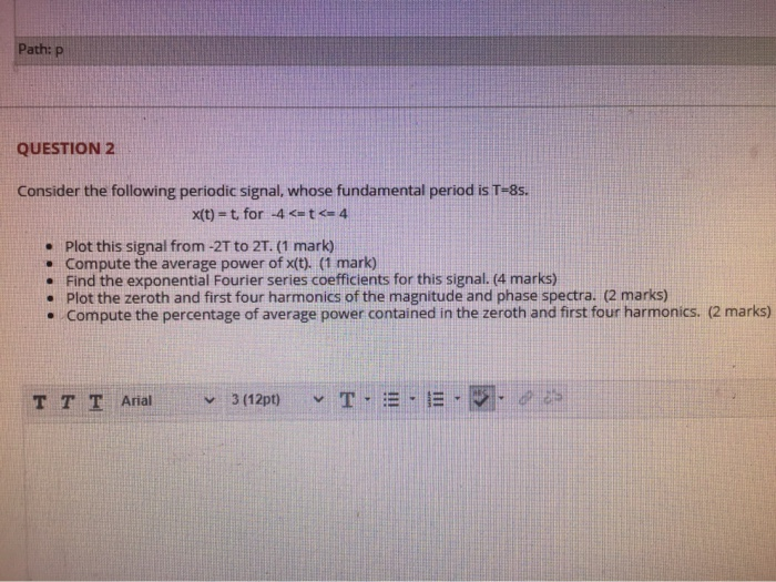 Solved Path P Question 2 Consider The Following Periodic 
