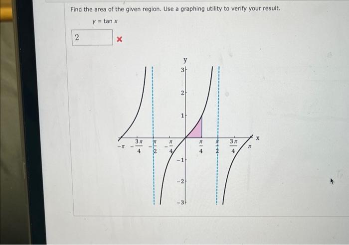 Solved Find the area of the given region. Use a graphing | Chegg.com