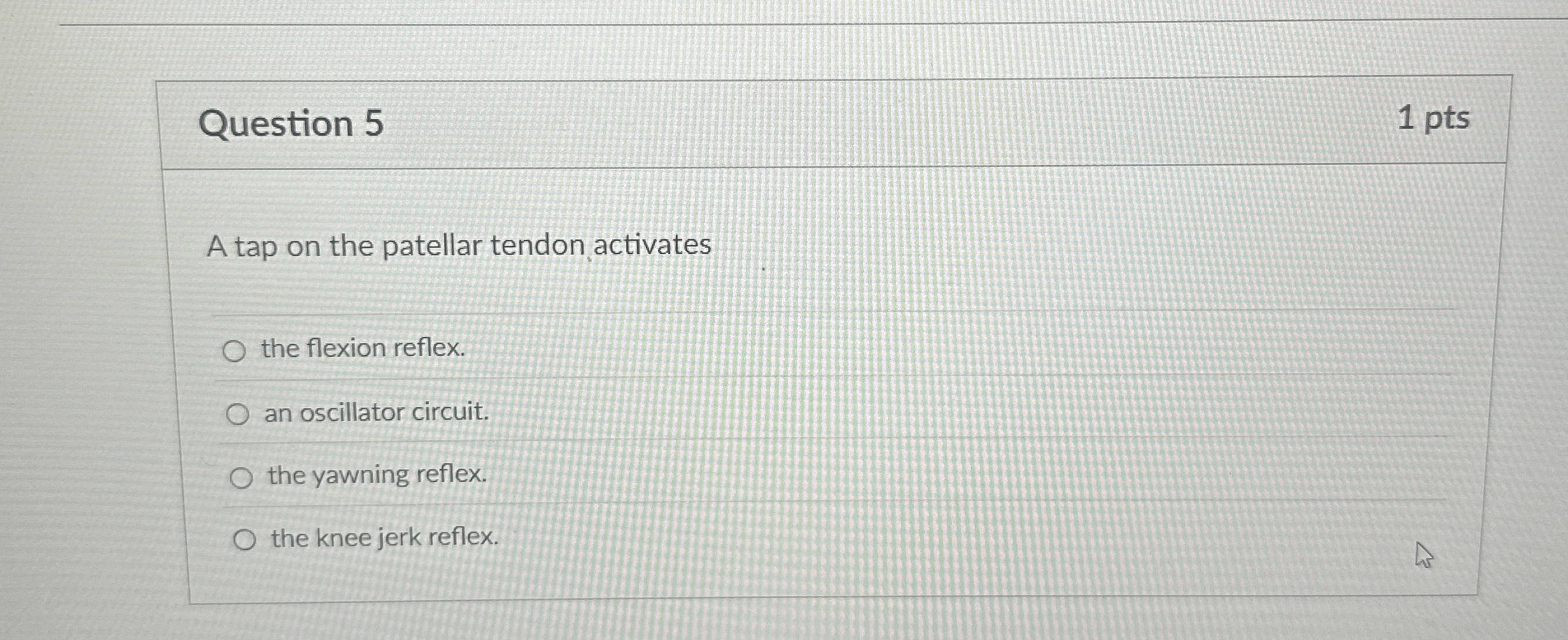 Solved Question 51 ﻿ptsA tap on the patellar tendon | Chegg.com