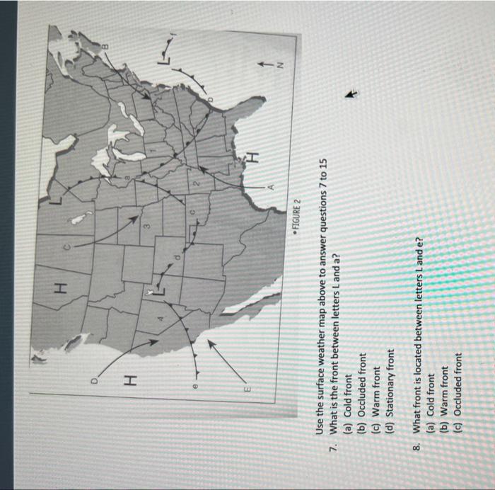 Solved Use the surface weather map above to answer questions | Chegg.com