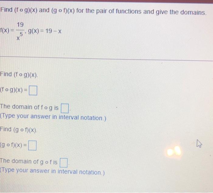 Solved Find (fog)(x) and (gof)(x) for the pair of functions