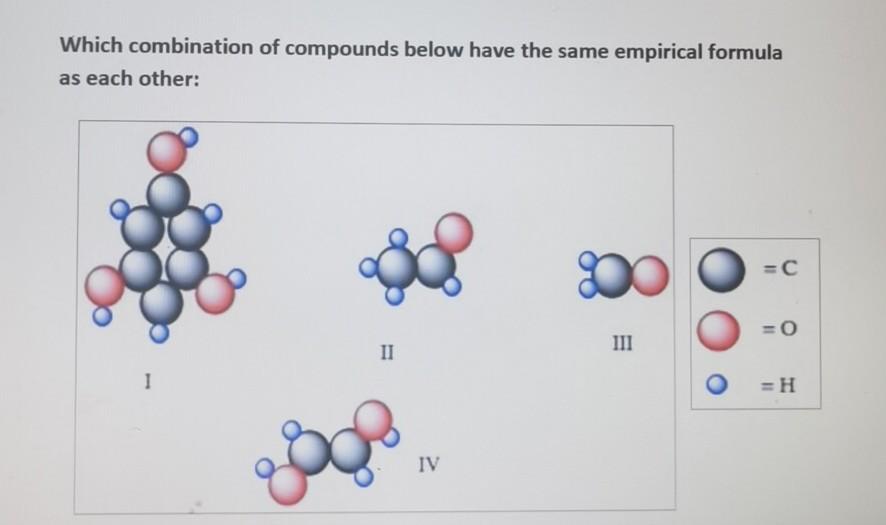 Solved Which combination of compounds below have the same | Chegg.com