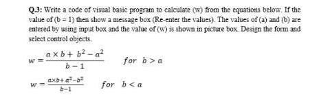 Solved Q.3: Write a code of visual basic program to | Chegg.com