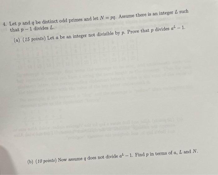 Solved 4 Let P And Q Be Distinct Odd Primes And Let N Pq