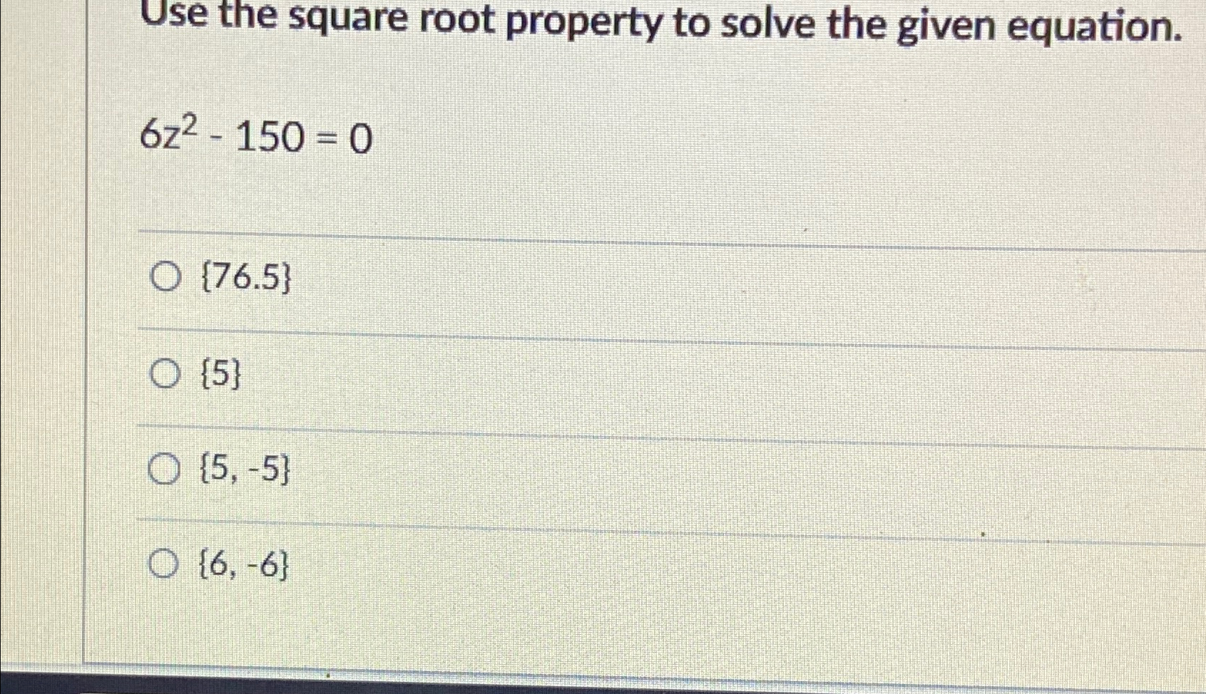 Solved Use the square root property to solve the given | Chegg.com