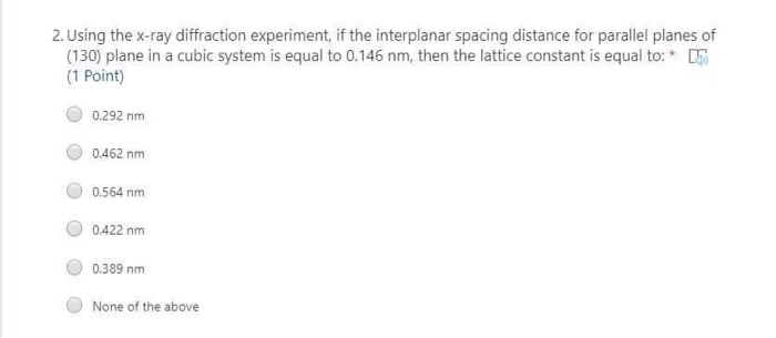 Solved 2. Using the x-ray diffraction experiment, if the | Chegg.com