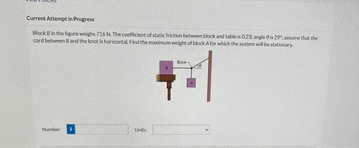 Solved Block B In The Figure Weighs 716 N. The Coefficient | Chegg.com