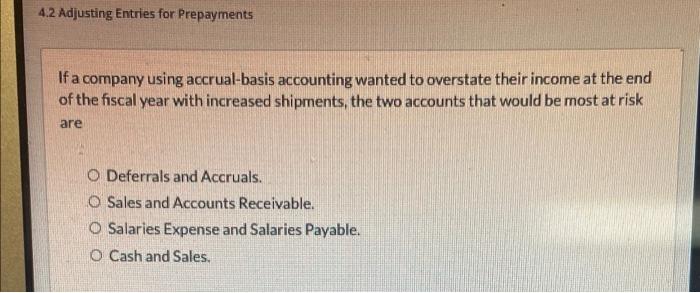 Solved 4.2 Adjusting Entries For Prepayments If A Company | Chegg.com