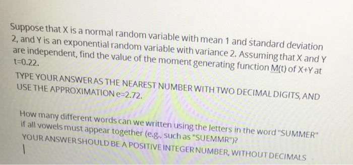 Solved Suppose that X is a normal random variable with mean | Chegg.com