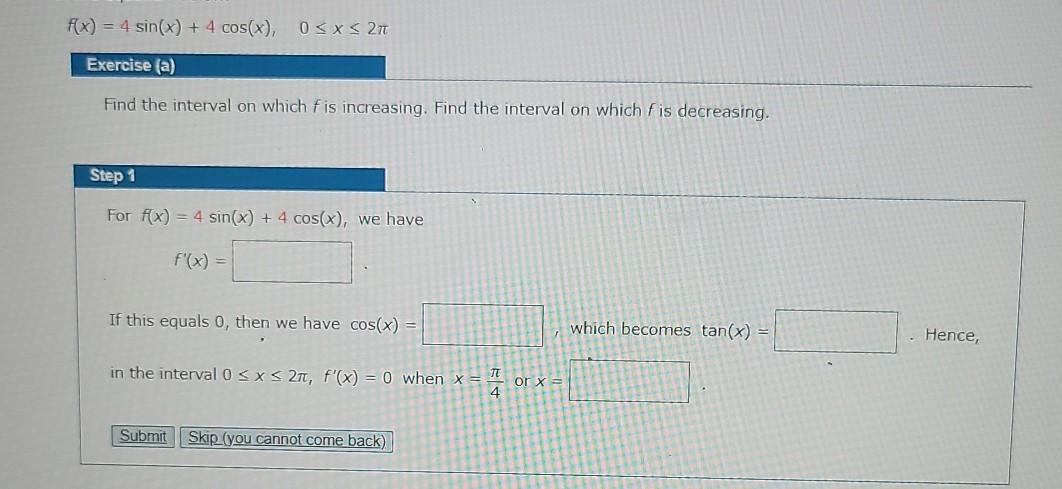 Решите уравнение sin x 4 cos x 4