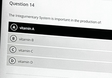 Solved Question 14The Integumentary System is important in | Chegg.com