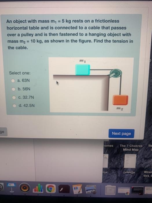 Solved An object with mass m = 5 kg rests on a frictionless | Chegg.com