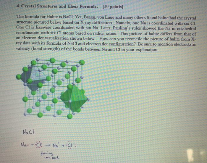 4. Crystal Structures and Their Formula. [10 points] | Chegg.com