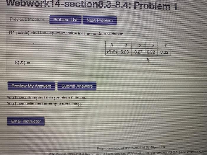 Solved Webwork14-section8.3-8.4: Problem 1 Previous problem | Chegg.com