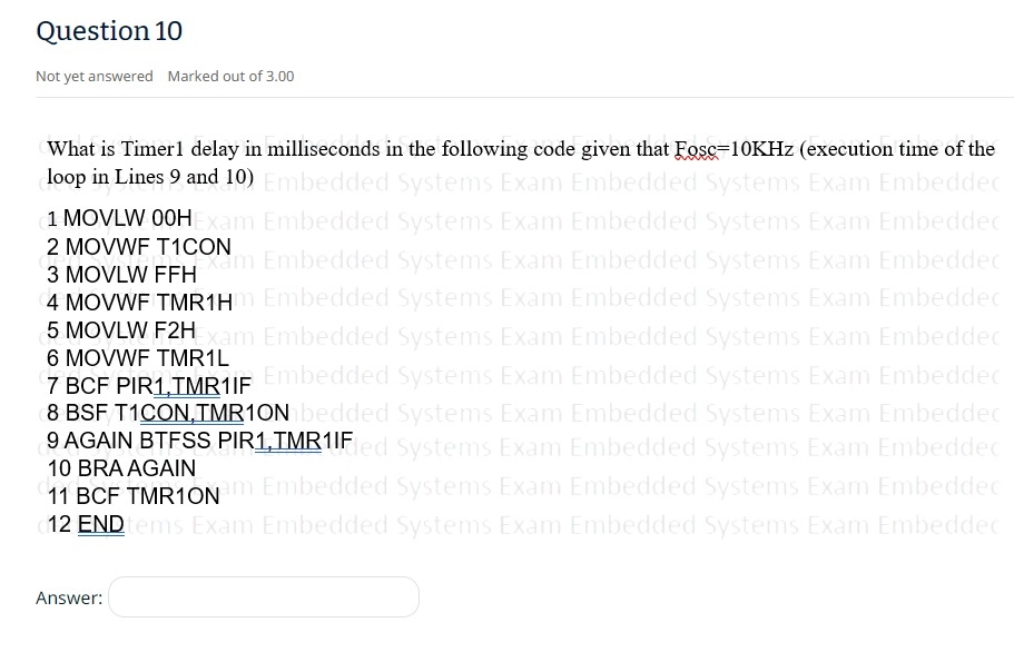 Solved Question 10Not yet answered Marked out of 3.00What is | Chegg.com