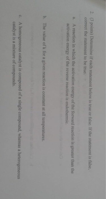 Solved 2. (3 points) Determine if each statement below is | Chegg.com