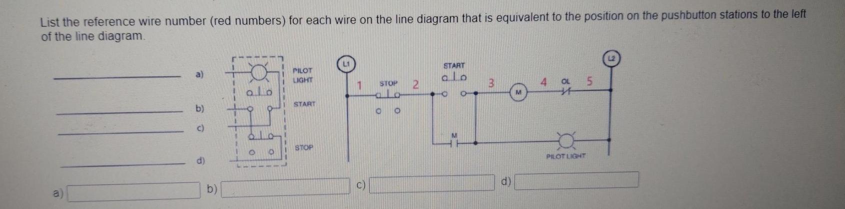 Solved List the reference wire number (red numbers) for each | Chegg.com