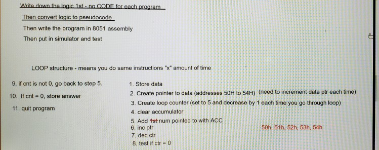 1. Write an 8051 assembly language program that uses | Chegg.com