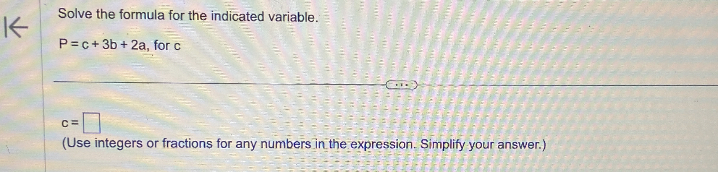 Solved Solve The Formula For The Indicated | Chegg.com