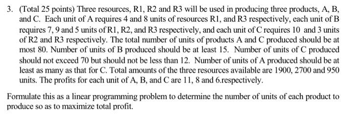 Solved 3. (Total 25 points) Three resources, R1, R2 and R3 | Chegg.com